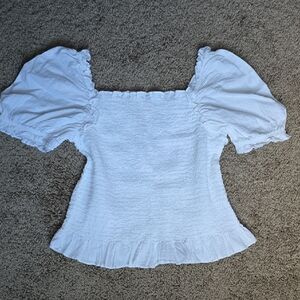 Wonder Nation White Puff Sleeve Blouse